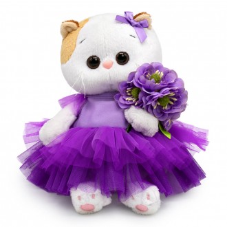 Кошечка Ли-Ли Baby в лиловом платье и с букетом (20 см)